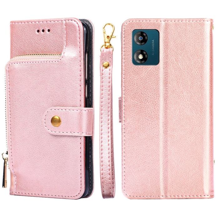 Funda de cuero con cremallera para teléfono, For Motorola Moto E13 4G, For OPPO A17k, For OPPO Reno8 T 4G, For Xiaomi Poco X5 Pro / Redmi Note 12 Pro Speed, For Honor X9a 5G
