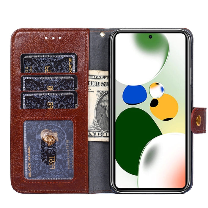Funda de cuero con cremallera para teléfono, For Motorola Moto E13 4G, For OPPO A17k, For OPPO Reno8 T 4G, For Xiaomi Poco X5 Pro / Redmi Note 12 Pro Speed, For Honor X9a 5G