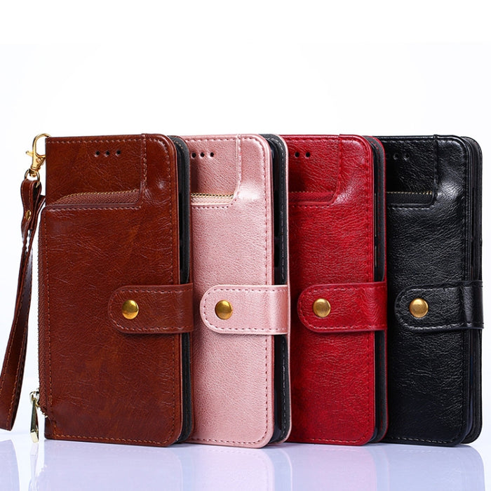 Funda de cuero con cremallera para teléfono, For Motorola Moto E13 4G, For OPPO A17k, For OPPO Reno8 T 4G, For Xiaomi Poco X5 Pro / Redmi Note 12 Pro Speed, For Honor X9a 5G