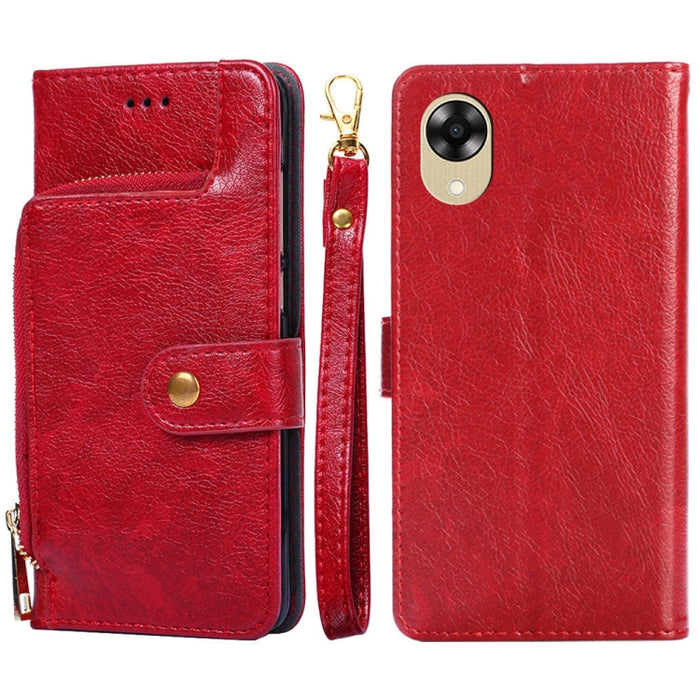 Funda de cuero con cremallera para teléfono, For Motorola Moto E13 4G, For OPPO A17k, For OPPO Reno8 T 4G, For Xiaomi Poco X5 Pro / Redmi Note 12 Pro Speed, For Honor X9a 5G