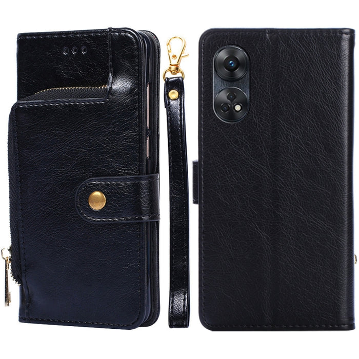 Funda de cuero con cremallera para teléfono, For Motorola Moto E13 4G, For OPPO A17k, For OPPO Reno8 T 4G, For Xiaomi Poco X5 Pro / Redmi Note 12 Pro Speed, For Honor X9a 5G
