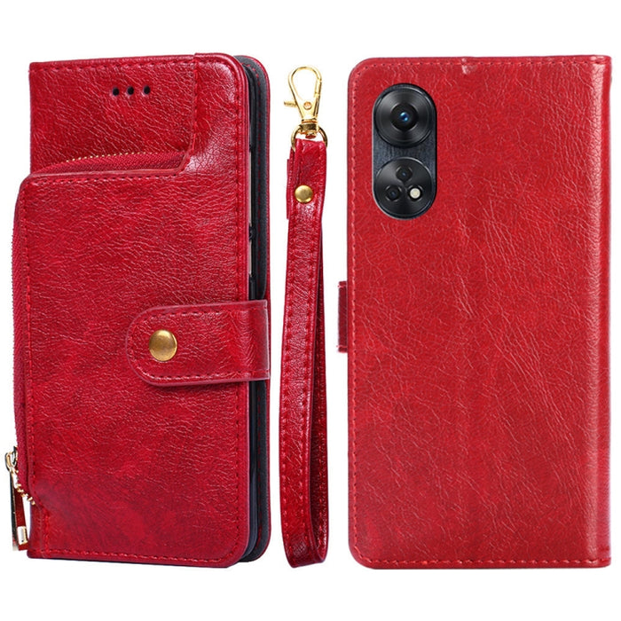 Funda de cuero con cremallera para teléfono, For Motorola Moto E13 4G, For OPPO A17k, For OPPO Reno8 T 4G, For Xiaomi Poco X5 Pro / Redmi Note 12 Pro Speed, For Honor X9a 5G