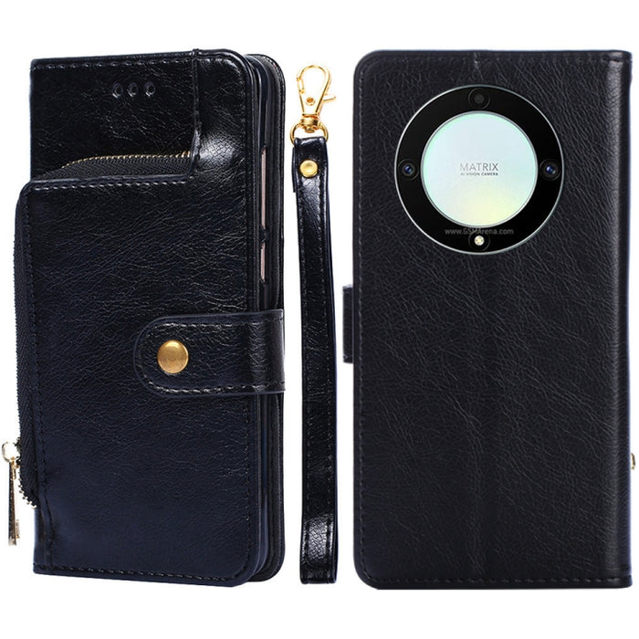 Funda de cuero con cremallera para teléfono, For Motorola Moto E13 4G, For OPPO A17k, For OPPO Reno8 T 4G, For Xiaomi Poco X5 Pro / Redmi Note 12 Pro Speed, For Honor X9a 5G