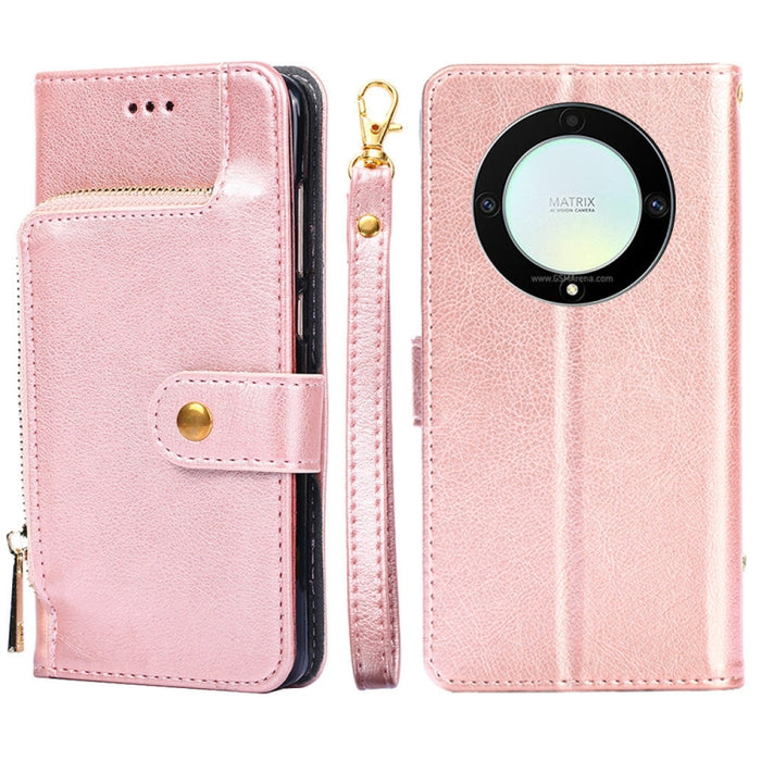 Funda de cuero con cremallera para teléfono, For Motorola Moto E13 4G, For OPPO A17k, For OPPO Reno8 T 4G, For Xiaomi Poco X5 Pro / Redmi Note 12 Pro Speed, For Honor X9a 5G