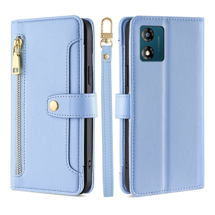 Estuche para teléfono de cuero con cremallera cruzada con textura de oveja, For Motorola Moto E13 4G, For OPPO A17k, For OPPO Reno8 T 4G, For Xiaomi Poco X5 Pro / Redmi Note 12 Pro Speed, For Honor X9a 5G