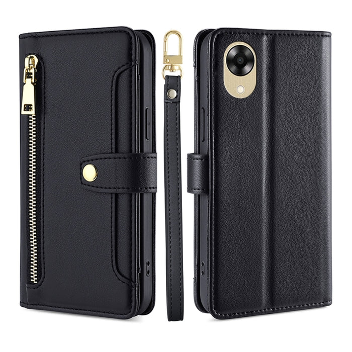 Estuche para teléfono de cuero con cremallera cruzada con textura de oveja, For Motorola Moto E13 4G, For OPPO A17k, For OPPO Reno8 T 4G, For Xiaomi Poco X5 Pro / Redmi Note 12 Pro Speed, For Honor X9a 5G