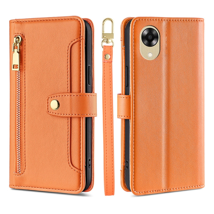 Estuche para teléfono de cuero con cremallera cruzada con textura de oveja, For Motorola Moto E13 4G, For OPPO A17k, For OPPO Reno8 T 4G, For Xiaomi Poco X5 Pro / Redmi Note 12 Pro Speed, For Honor X9a 5G