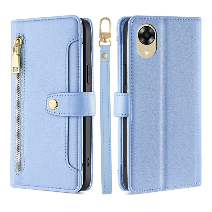 Estuche para teléfono de cuero con cremallera cruzada con textura de oveja, For Motorola Moto E13 4G, For OPPO A17k, For OPPO Reno8 T 4G, For Xiaomi Poco X5 Pro / Redmi Note 12 Pro Speed, For Honor X9a 5G