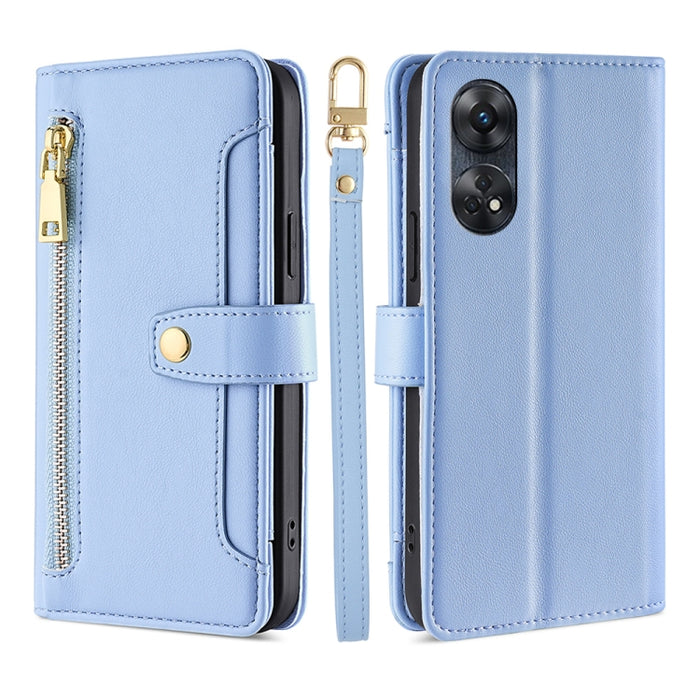 Estuche para teléfono de cuero con cremallera cruzada con textura de oveja, For Motorola Moto E13 4G, For OPPO A17k, For OPPO Reno8 T 4G, For Xiaomi Poco X5 Pro / Redmi Note 12 Pro Speed, For Honor X9a 5G