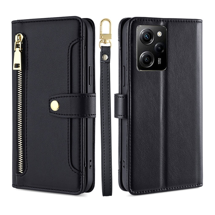 Estuche para teléfono de cuero con cremallera cruzada con textura de oveja, For Motorola Moto E13 4G, For OPPO A17k, For OPPO Reno8 T 4G, For Xiaomi Poco X5 Pro / Redmi Note 12 Pro Speed, For Honor X9a 5G