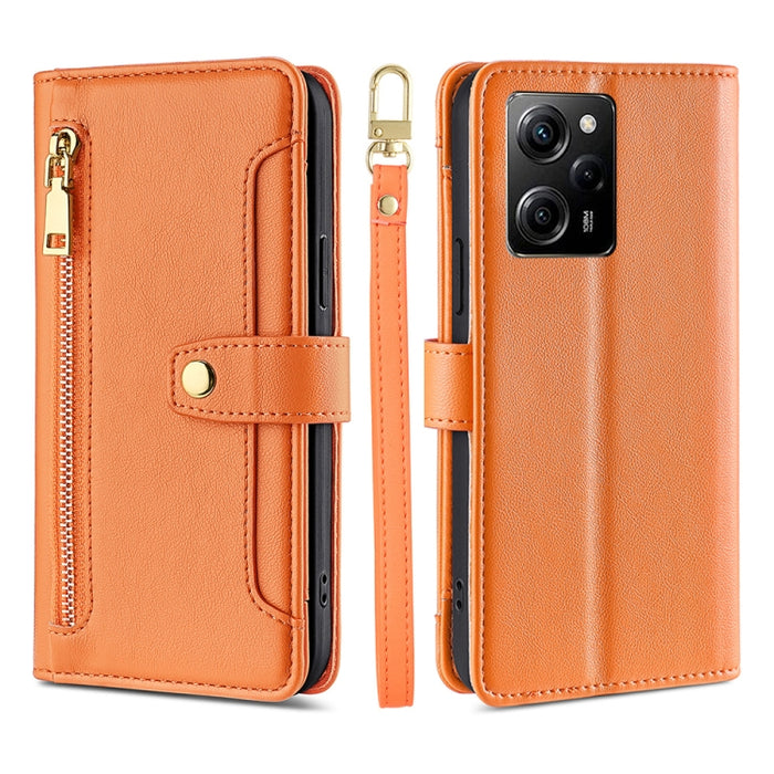 Estuche para teléfono de cuero con cremallera cruzada con textura de oveja, For Motorola Moto E13 4G, For OPPO A17k, For OPPO Reno8 T 4G, For Xiaomi Poco X5 Pro / Redmi Note 12 Pro Speed, For Honor X9a 5G