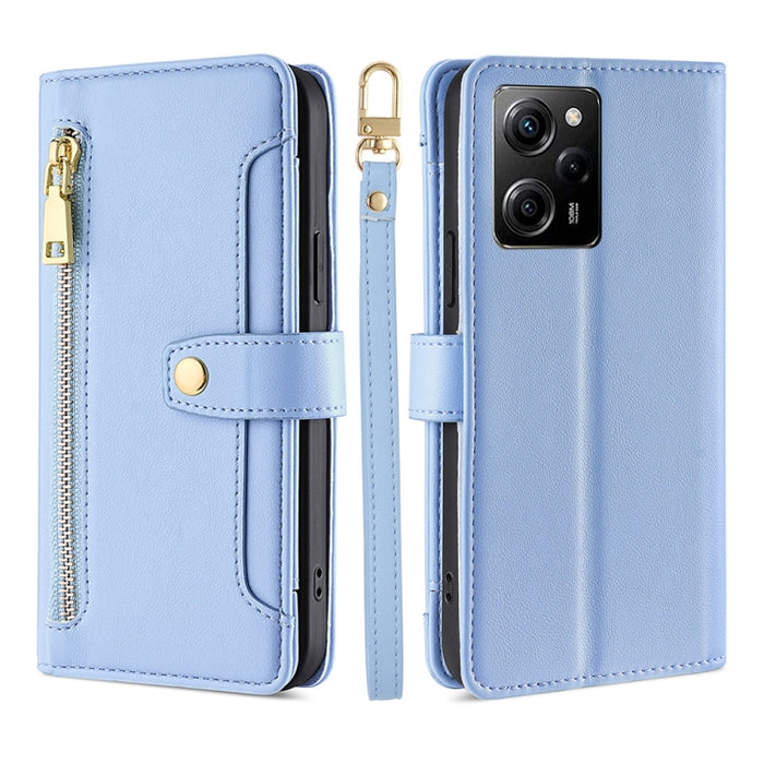 Estuche para teléfono de cuero con cremallera cruzada con textura de oveja, For Motorola Moto E13 4G, For OPPO A17k, For OPPO Reno8 T 4G, For Xiaomi Poco X5 Pro / Redmi Note 12 Pro Speed, For Honor X9a 5G