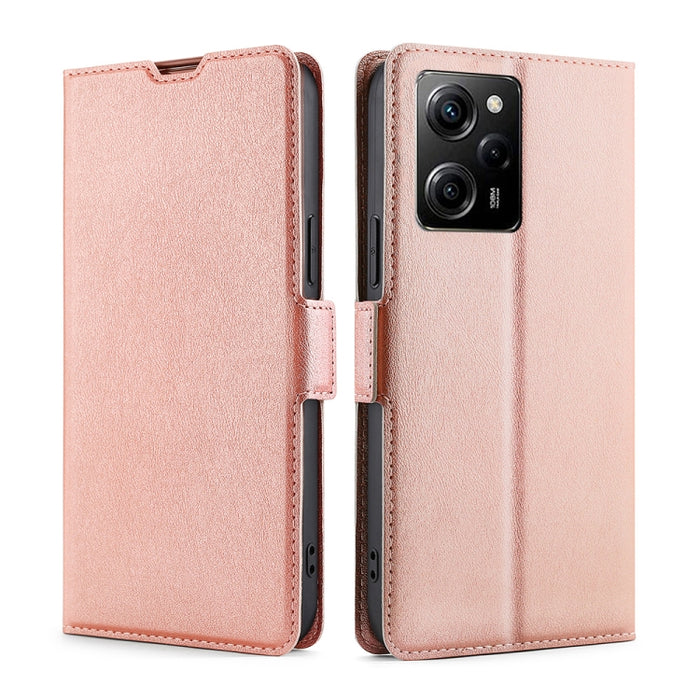 Estuche para teléfono de cuero con tapa horizontal y hebilla lateral ultradelgada de voltaje, For Motorola Moto E13 4G, For OPPO A17k, For OPPO Reno8 T 4G, For Xiaomi Poco X5 Pro / Redmi Note 12 Pro Speed, For Honor X9a 5G