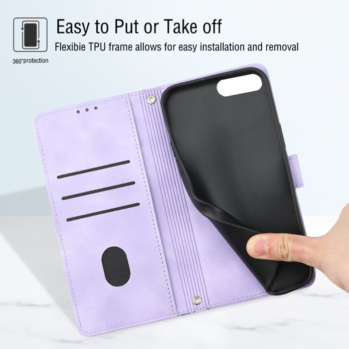 Estuche para teléfono de cuero en relieve con tacto de piel, For iPhone 7 Plus / 8 Plus / 6 Plus, For iPod Touch 7 / Touch 6, For iPhone 11 Pro