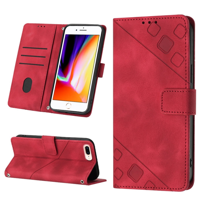 Estuche para teléfono de cuero en relieve con tacto de piel, For iPhone 7 Plus / 8 Plus / 6 Plus, For iPod Touch 7 / Touch 6, For iPhone 11 Pro