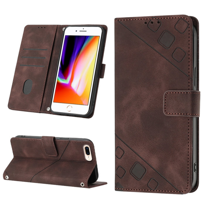 Estuche para teléfono de cuero en relieve con tacto de piel, For iPhone 7 Plus / 8 Plus / 6 Plus, For iPod Touch 7 / Touch 6, For iPhone 11 Pro