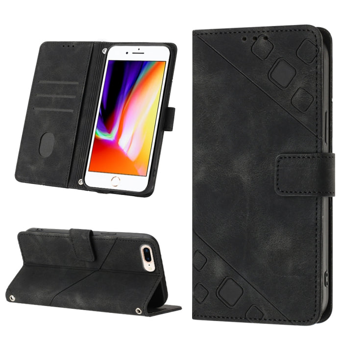 Estuche para teléfono de cuero en relieve con tacto de piel, For iPhone 7 Plus / 8 Plus / 6 Plus, For iPod Touch 7 / Touch 6, For iPhone 11 Pro