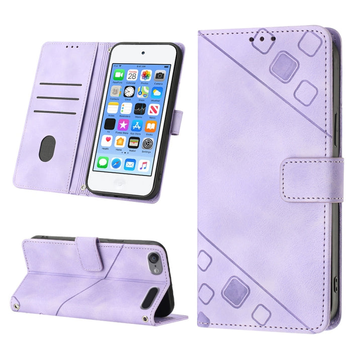 Estuche para teléfono de cuero en relieve con tacto de piel, For iPhone 7 Plus / 8 Plus / 6 Plus, For iPod Touch 7 / Touch 6, For iPhone 11 Pro