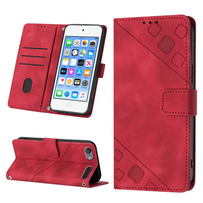 Estuche para teléfono de cuero en relieve con tacto de piel, For iPhone 7 Plus / 8 Plus / 6 Plus, For iPod Touch 7 / Touch 6, For iPhone 11 Pro