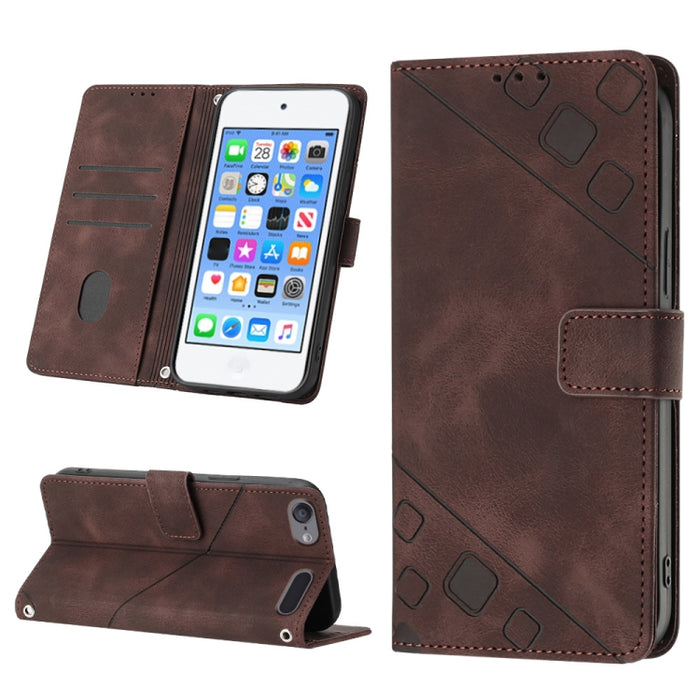 Estuche para teléfono de cuero en relieve con tacto de piel, For iPhone 7 Plus / 8 Plus / 6 Plus, For iPod Touch 7 / Touch 6, For iPhone 11 Pro