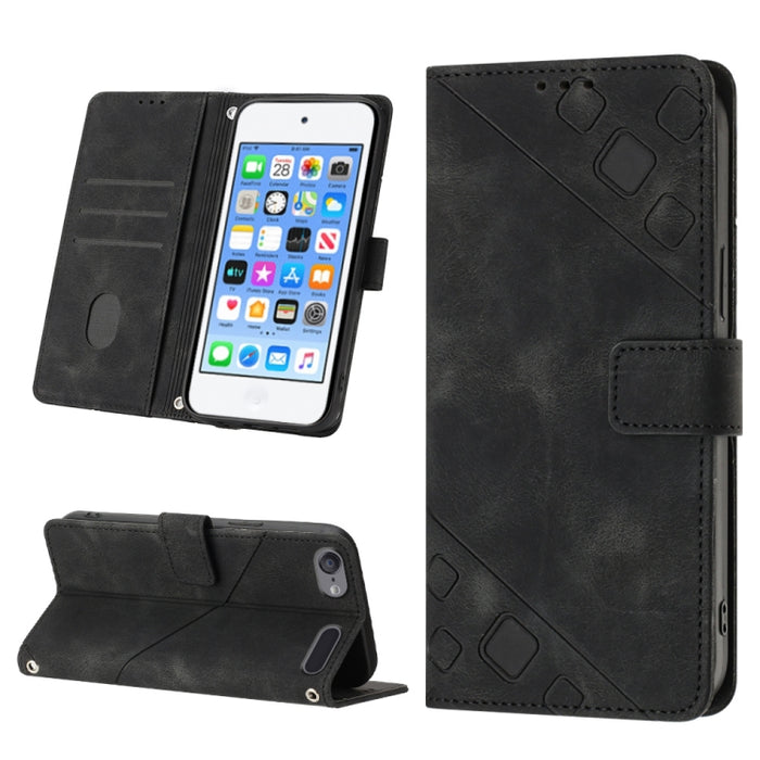 Estuche para teléfono de cuero en relieve con tacto de piel, For iPhone 7 Plus / 8 Plus / 6 Plus, For iPod Touch 7 / Touch 6, For iPhone 11 Pro