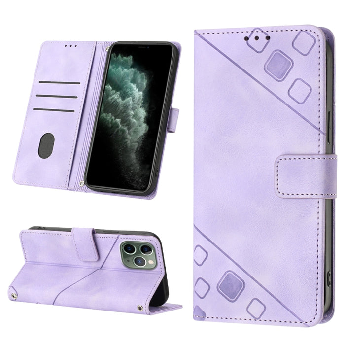 Estuche para teléfono de cuero en relieve con tacto de piel, For iPhone 7 Plus / 8 Plus / 6 Plus, For iPod Touch 7 / Touch 6, For iPhone 11 Pro