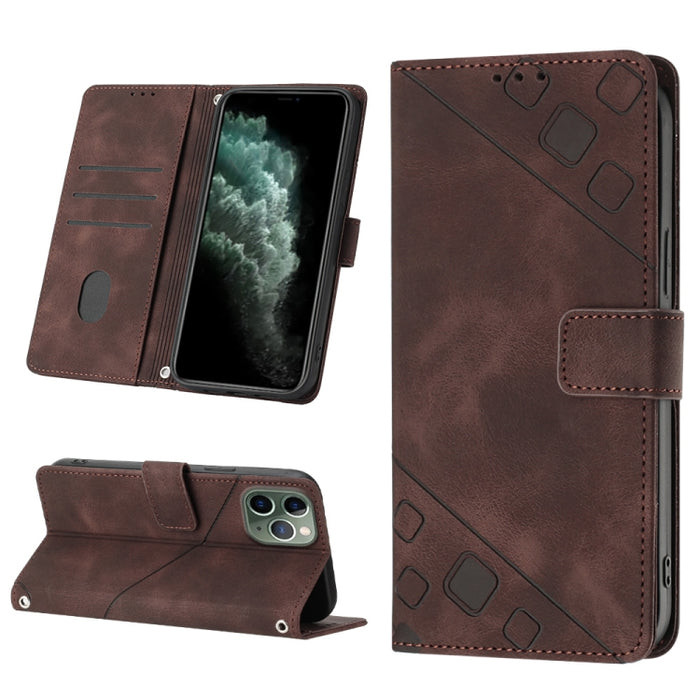 Estuche para teléfono de cuero en relieve con tacto de piel, For iPhone 7 Plus / 8 Plus / 6 Plus, For iPod Touch 7 / Touch 6, For iPhone 11 Pro