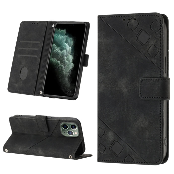 Estuche para teléfono de cuero en relieve con tacto de piel, For iPhone 7 Plus / 8 Plus / 6 Plus, For iPod Touch 7 / Touch 6, For iPhone 11 Pro