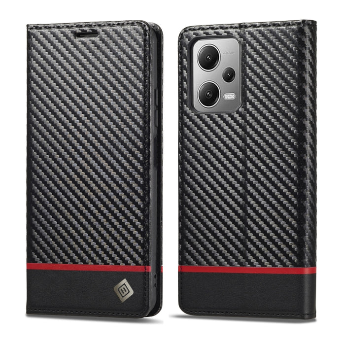 LC.IMEEKE Funda de cuero con tapa de textura de fibra de carbono para teléfono, For Xiaomi Poco X5 Pro/Redmi Note 12 Pro 5G, For Xiaomi Poco X5/Redmi Note 12 5G
