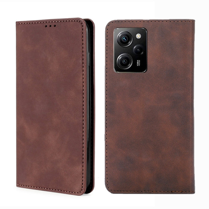 Estuche para teléfono de cuero con tapa horizontal magnética con sensación de piel, For Motorola Moto E13 4G, For OPPO A17k, For OPPO Reno8 T 4G, For Xiaomi Poco X5 Pro / Redmi Note 12 Pro Speed, For Honor X9a 5G