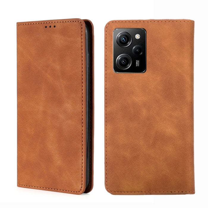 Estuche para teléfono de cuero con tapa horizontal magnética con sensación de piel, For Motorola Moto E13 4G, For OPPO A17k, For OPPO Reno8 T 4G, For Xiaomi Poco X5 Pro / Redmi Note 12 Pro Speed, For Honor X9a 5G