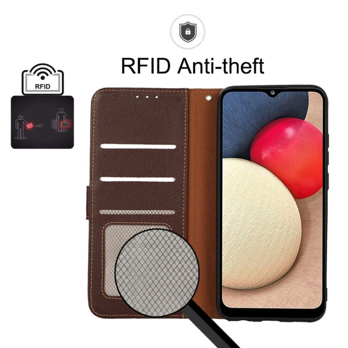 KHAZNEH Estuche para teléfono RFID de cuero con textura de litchi, For OnePlus Ace 2 5G / 11R 5G, For Sony Xperia 1 V, For Sony Xperia 10 V, For Xiaomi Redmi 12C / Redmi 11A