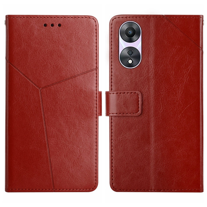 HT01 Estuche para teléfono de cuero con tapa y patrón en forma de Y, For OPPO Reno8 T 5G/A1 Pro 5G, For Xiaomi 13 Lite, For Samsung Galaxy A24 4G