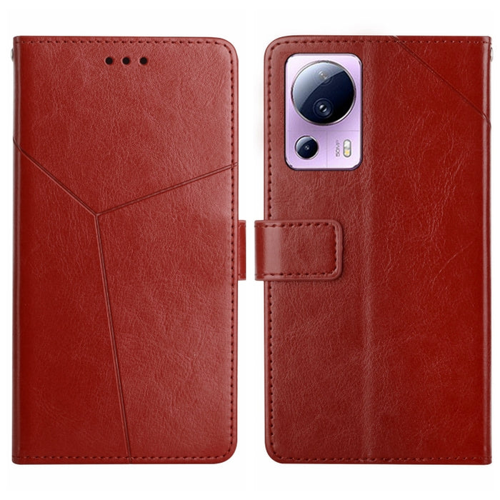 HT01 Estuche para teléfono de cuero con tapa y patrón en forma de Y, For OPPO Reno8 T 5G/A1 Pro 5G, For Xiaomi 13 Lite, For Samsung Galaxy A24 4G