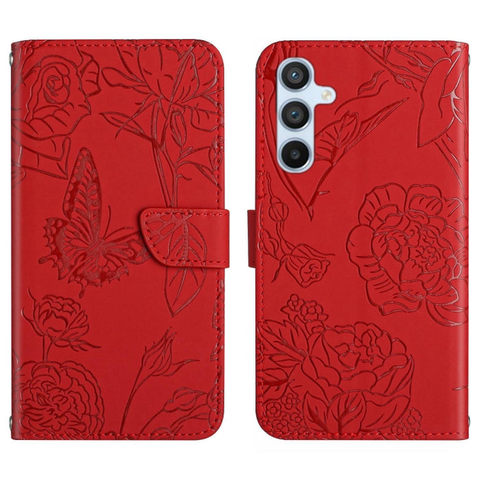HT03 Skin Feel Butterfly Estuche de cuero con tapa en relieve para teléfono, For OPPO Reno8 T 5G/A1 Pro 5G, For Xiaomi 13 Lite, For Samsung Galaxy A24 4G