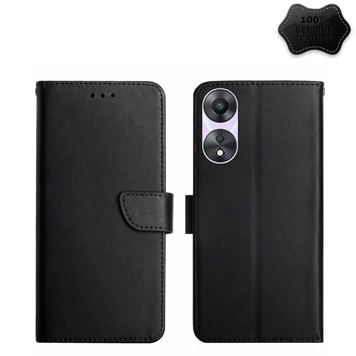 Estuche para teléfono con tapa a prueba de huellas dactilares de cuero genuino, For OPPO Reno8 T 5G/A1 Pro 5G, For Xiaomi 13 Lite, For Samsung Galaxy A24 4G