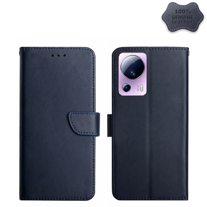 Estuche para teléfono con tapa a prueba de huellas dactilares de cuero genuino, For OPPO Reno8 T 5G/A1 Pro 5G, For Xiaomi 13 Lite, For Samsung Galaxy A24 4G