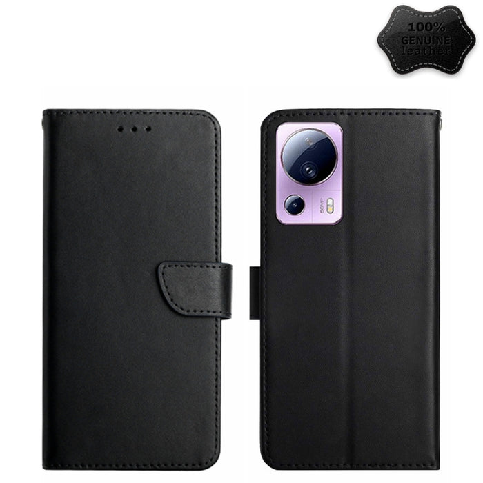 Estuche para teléfono con tapa a prueba de huellas dactilares de cuero genuino, For OPPO Reno8 T 5G/A1 Pro 5G, For Xiaomi 13 Lite, For Samsung Galaxy A24 4G