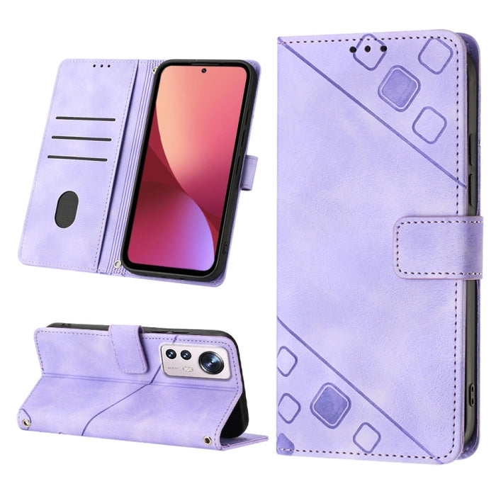 Estuche para teléfono de cuero en relieve con tacto de piel, For Xiaomi 12, For Xiaomi 12 Lite, For Xiaomi 12 Pro, For Xiaomi 12 Ultra / 12S Ultra, For Xiaomi Civi 2, For Xiaomi Poco C40, For Xiaomi Poco M4 5G / M5 4G, For Xiaomi Poco M4 Pro 4G        ...