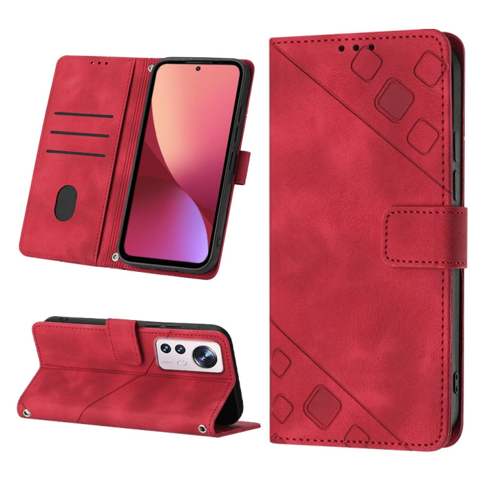 Estuche para teléfono de cuero en relieve con tacto de piel, For Xiaomi 12, For Xiaomi 12 Lite, For Xiaomi 12 Pro, For Xiaomi 12 Ultra / 12S Ultra, For Xiaomi Civi 2, For Xiaomi Poco C40, For Xiaomi Poco M4 5G / M5 4G, For Xiaomi Poco M4 Pro 4G        ...