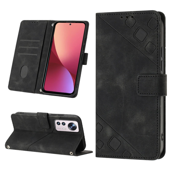 Estuche para teléfono de cuero en relieve con tacto de piel, For Xiaomi 12, For Xiaomi 12 Lite, For Xiaomi 12 Pro, For Xiaomi 12 Ultra / 12S Ultra, For Xiaomi Civi 2, For Xiaomi Poco C40, For Xiaomi Poco M4 5G / M5 4G, For Xiaomi Poco M4 Pro 4G        ...