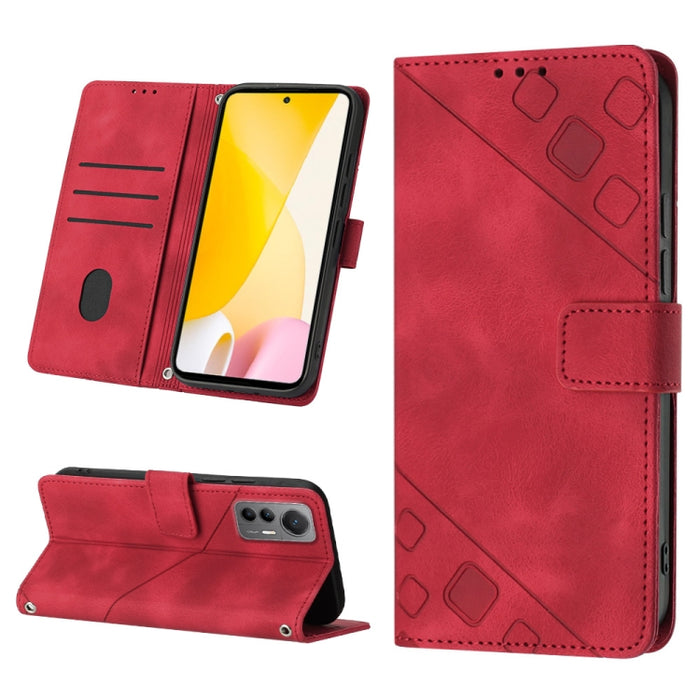 Estuche para teléfono de cuero en relieve con tacto de piel, For Xiaomi 12, For Xiaomi 12 Lite, For Xiaomi 12 Pro, For Xiaomi 12 Ultra / 12S Ultra, For Xiaomi Civi 2, For Xiaomi Poco C40, For Xiaomi Poco M4 5G / M5 4G, For Xiaomi Poco M4 Pro 4G        ...