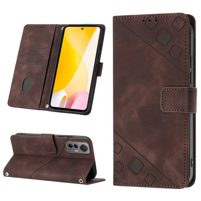 Estuche para teléfono de cuero en relieve con tacto de piel, For Xiaomi 12, For Xiaomi 12 Lite, For Xiaomi 12 Pro, For Xiaomi 12 Ultra / 12S Ultra, For Xiaomi Civi 2, For Xiaomi Poco C40, For Xiaomi Poco M4 5G / M5 4G, For Xiaomi Poco M4 Pro 4G        ...
