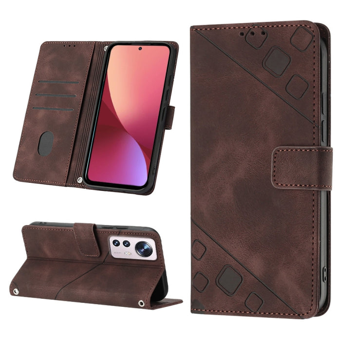 Estuche para teléfono de cuero en relieve con tacto de piel, For Xiaomi 12, For Xiaomi 12 Lite, For Xiaomi 12 Pro, For Xiaomi 12 Ultra / 12S Ultra, For Xiaomi Civi 2, For Xiaomi Poco C40, For Xiaomi Poco M4 5G / M5 4G, For Xiaomi Poco M4 Pro 4G        ...
