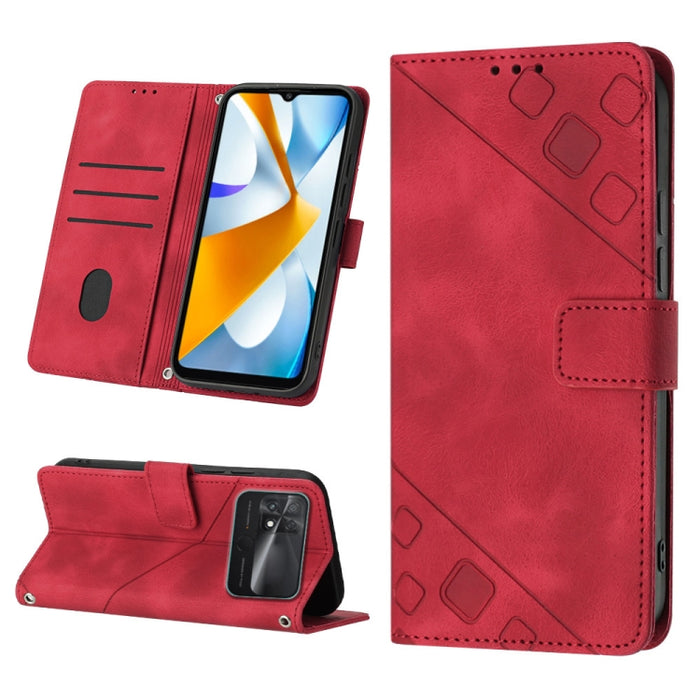 Estuche para teléfono de cuero en relieve con tacto de piel, For Xiaomi 12, For Xiaomi 12 Lite, For Xiaomi 12 Pro, For Xiaomi 12 Ultra / 12S Ultra, For Xiaomi Civi 2, For Xiaomi Poco C40, For Xiaomi Poco M4 5G / M5 4G, For Xiaomi Poco M4 Pro 4G        ...