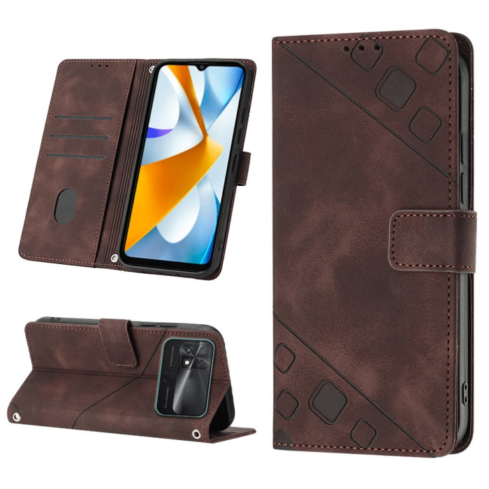 Estuche para teléfono de cuero en relieve con tacto de piel, For Xiaomi 12, For Xiaomi 12 Lite, For Xiaomi 12 Pro, For Xiaomi 12 Ultra / 12S Ultra, For Xiaomi Civi 2, For Xiaomi Poco C40, For Xiaomi Poco M4 5G / M5 4G, For Xiaomi Poco M4 Pro 4G        ...