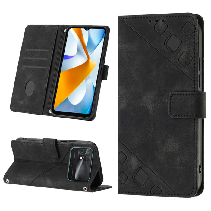 Estuche para teléfono de cuero en relieve con tacto de piel, For Xiaomi 12, For Xiaomi 12 Lite, For Xiaomi 12 Pro, For Xiaomi 12 Ultra / 12S Ultra, For Xiaomi Civi 2, For Xiaomi Poco C40, For Xiaomi Poco M4 5G / M5 4G, For Xiaomi Poco M4 Pro 4G        ...