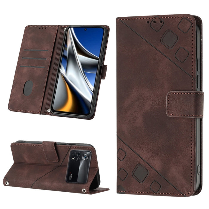 Estuche para teléfono de cuero en relieve con tacto de piel, For Xiaomi 12, For Xiaomi 12 Lite, For Xiaomi 12 Pro, For Xiaomi 12 Ultra / 12S Ultra, For Xiaomi Civi 2, For Xiaomi Poco C40, For Xiaomi Poco M4 5G / M5 4G, For Xiaomi Poco M4 Pro 4G        ...