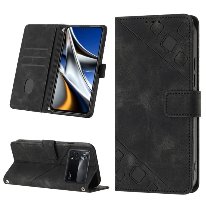 Estuche para teléfono de cuero en relieve con tacto de piel, For Xiaomi 12, For Xiaomi 12 Lite, For Xiaomi 12 Pro, For Xiaomi 12 Ultra / 12S Ultra, For Xiaomi Civi 2, For Xiaomi Poco C40, For Xiaomi Poco M4 5G / M5 4G, For Xiaomi Poco M4 Pro 4G        ...