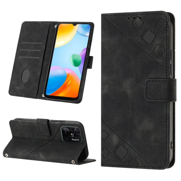 Estuche para teléfono de cuero en relieve con tacto de piel, For Xiaomi 12, For Xiaomi 12 Lite, For Xiaomi 12 Pro, For Xiaomi 12 Ultra / 12S Ultra, For Xiaomi Civi 2, For Xiaomi Poco C40, For Xiaomi Poco M4 5G / M5 4G, For Xiaomi Poco M4 Pro 4G        ...